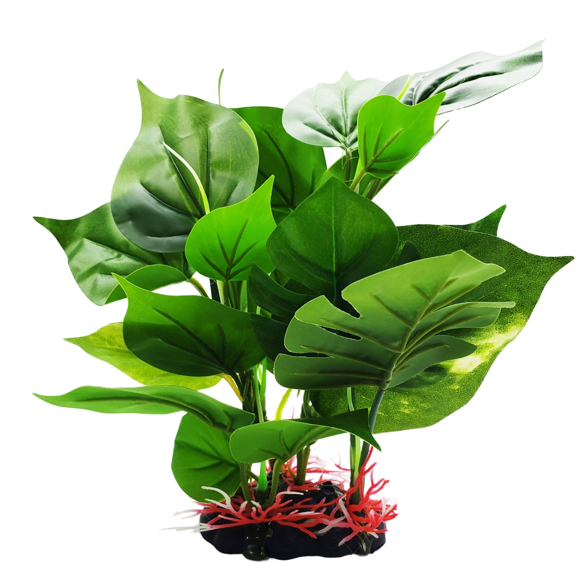 monstera deliciosa aquarium Aquarium Medium Artificial Plastic Silk Anubias And Monstera Plant