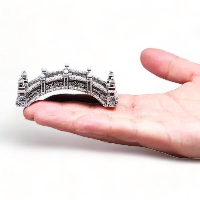 Miniature Chinese Style Flower Pattern Bridge - Castle Dawn Aquatics