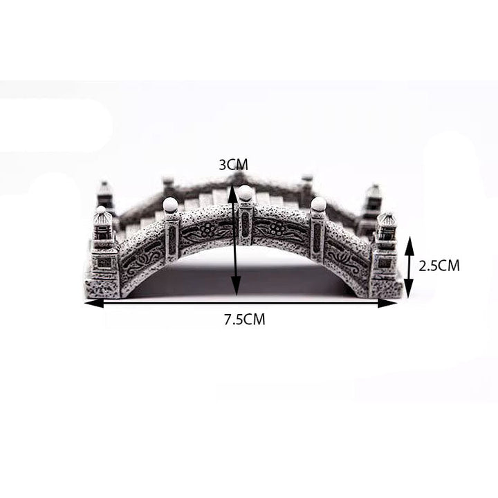 Miniature Chinese Style Flower Pattern Bridge - Castle Dawn Aquatics