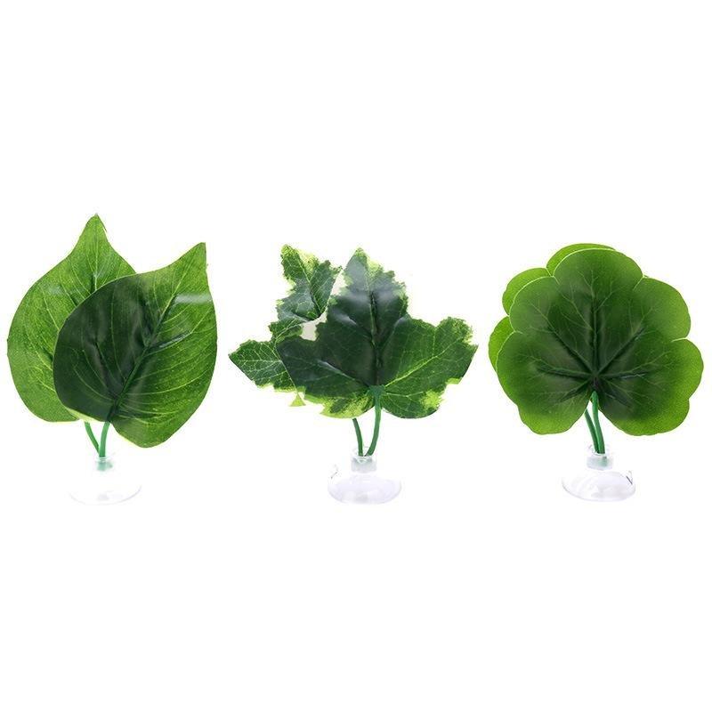 3 Piece Artificial Aquarium Silk Betta Bed Leaf Hammock - Castle Dawn AquaticsArtificial Aquarium Plastic Fish Tank Plants