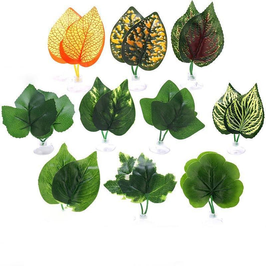 3 Piece Artificial Aquarium Silk Betta Bed Leaf Hammock - Castle Dawn AquaticsArtificial Aquarium Plastic Fish Tank Plants
