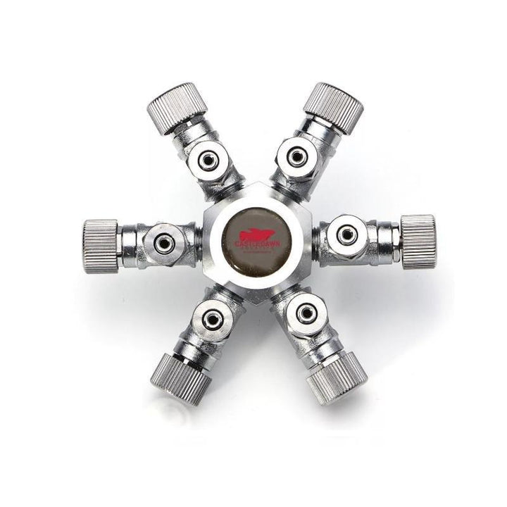 6 Way CO2 Distributor Splitter Regulator Check Valve - Castle Dawn AquaticsAquatic Aquarium Plant Care CO2 equipment