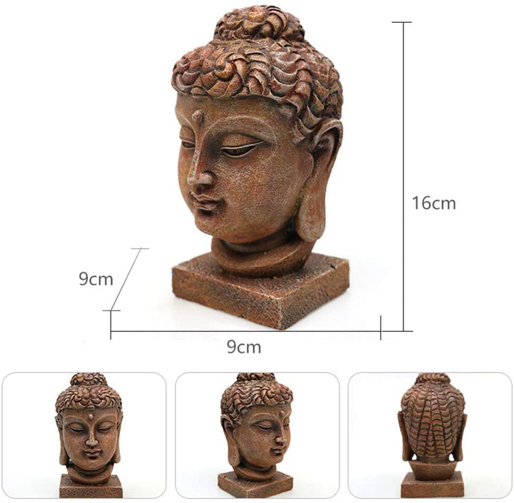 Ancient Buddha Head Bust Statue Zen Ornament - Castle Dawn AquaticsAquarium Decor