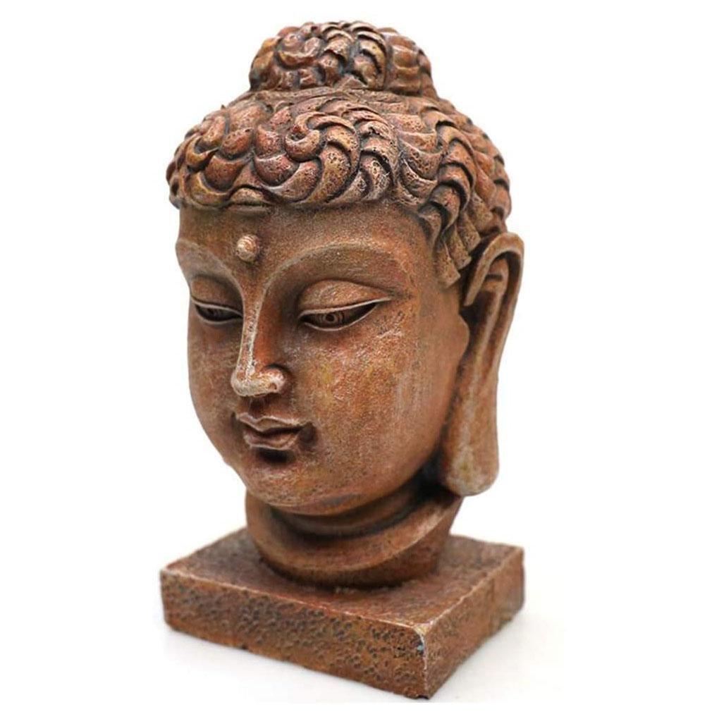 Ancient Buddha Head Bust Statue Zen Ornament - Castle Dawn AquaticsAquarium Decor