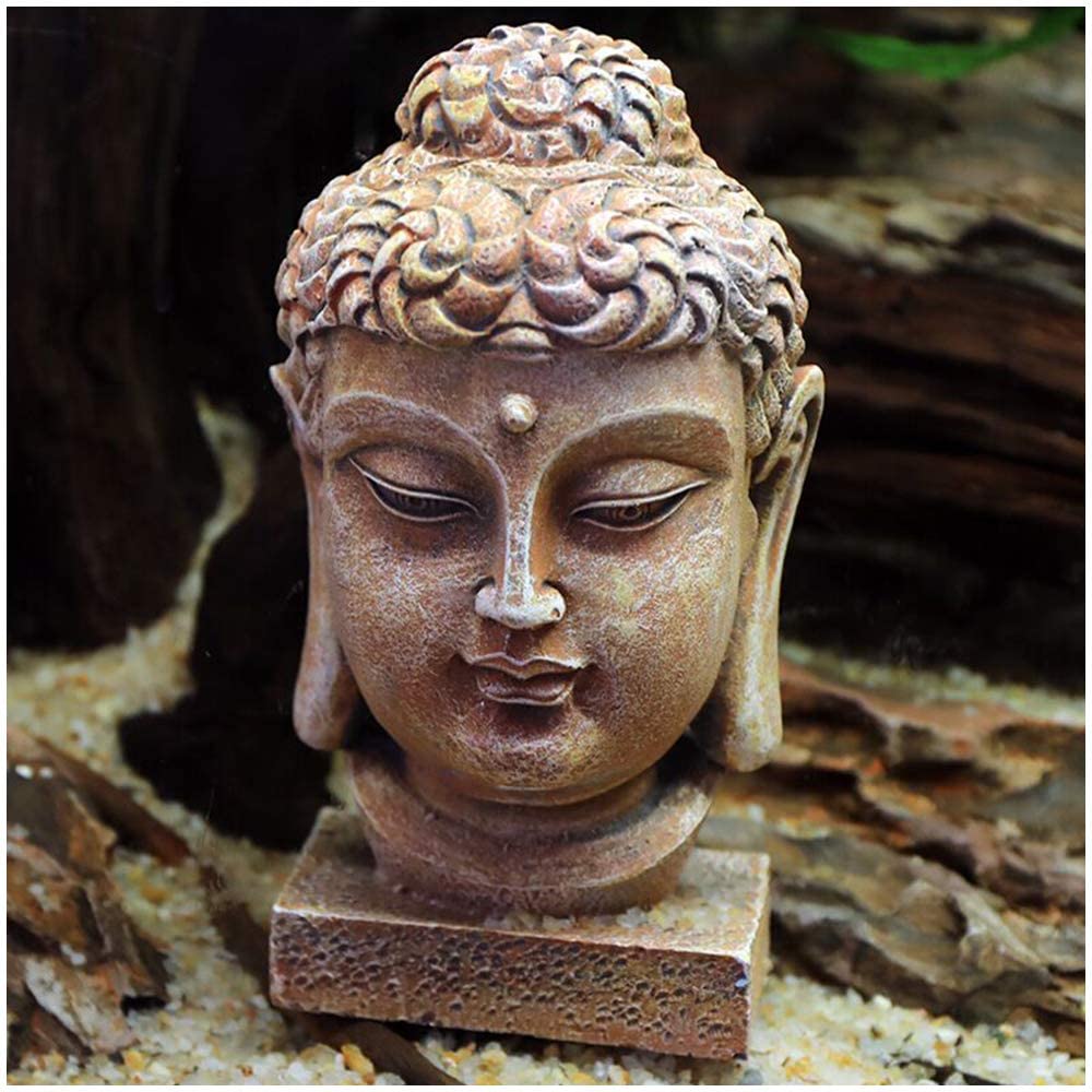 Ancient Buddha Head Bust Statue Zen Ornament - Castle Dawn AquaticsAquarium Decor