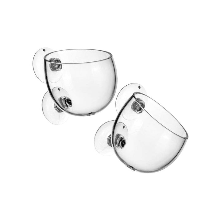 aquarium plants in glass pots 2 Pack Glass Aquatic Plant Cup Pot Holder, Aquarium Tank Live Plant Glass Pot Red Shrimp Holder with 2 Suckers,Fish Tank Aquascape Decor,2-Pack