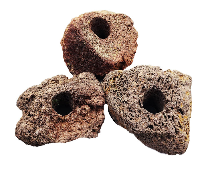 Aquarium Hardscape Red Lava Rock Planters - Castle Dawn Aquatics