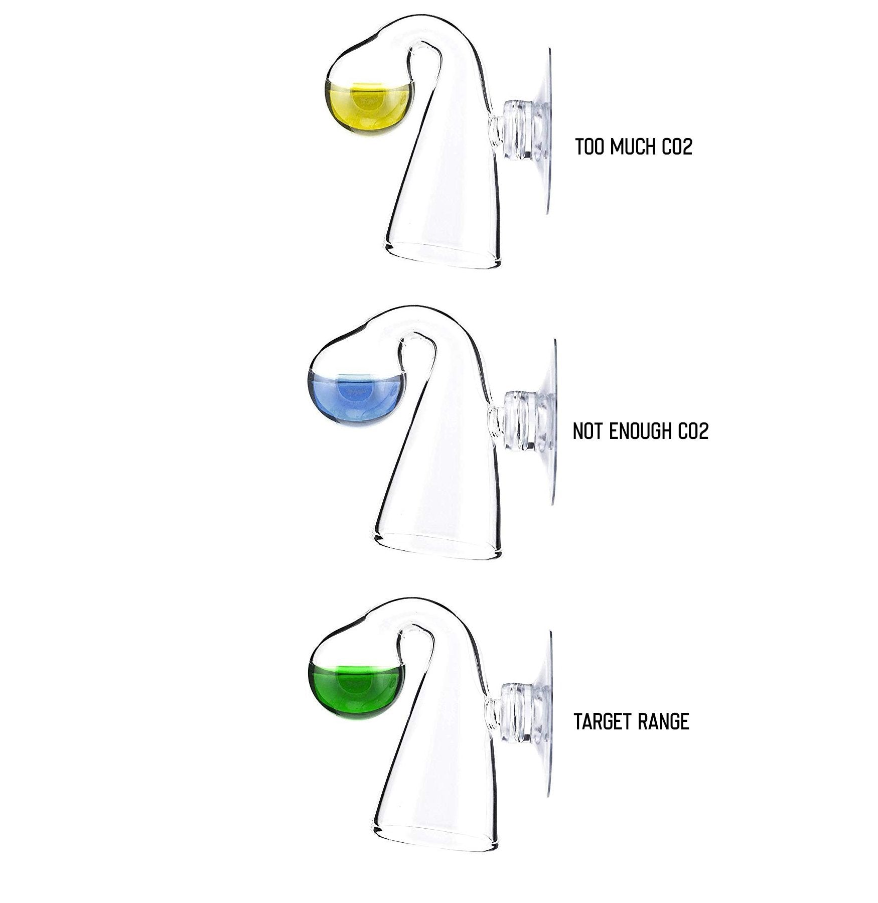 Co2 Indicator Color Guide CO2 Accessories:: Aquarium Glass Co2 Drop Checker + 4dkh/PH Solution