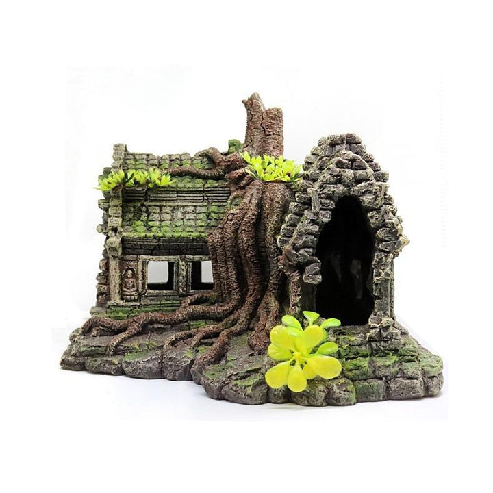 Aquarium Tree House Decoration Large Buddha Ta Prohm Temple - Castle Dawn AquaticsAquarium Decor