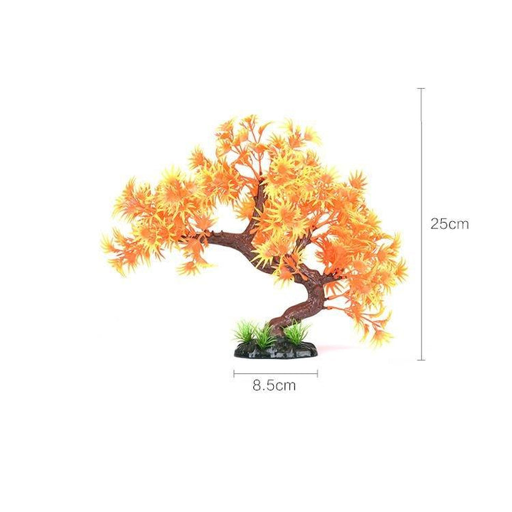 artificial bonsai tree large Artificial Aquatic Fish Tanks Aquarium Large Bonsai Orange Autumn Tree