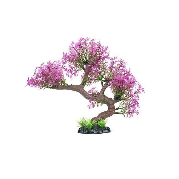 Artificial Aquarium Large Bonsai Pink Cherry Blossom Tree Plant - Castle Dawn AquaticsArtificial Aquarium Plastic Fish Tank Plants