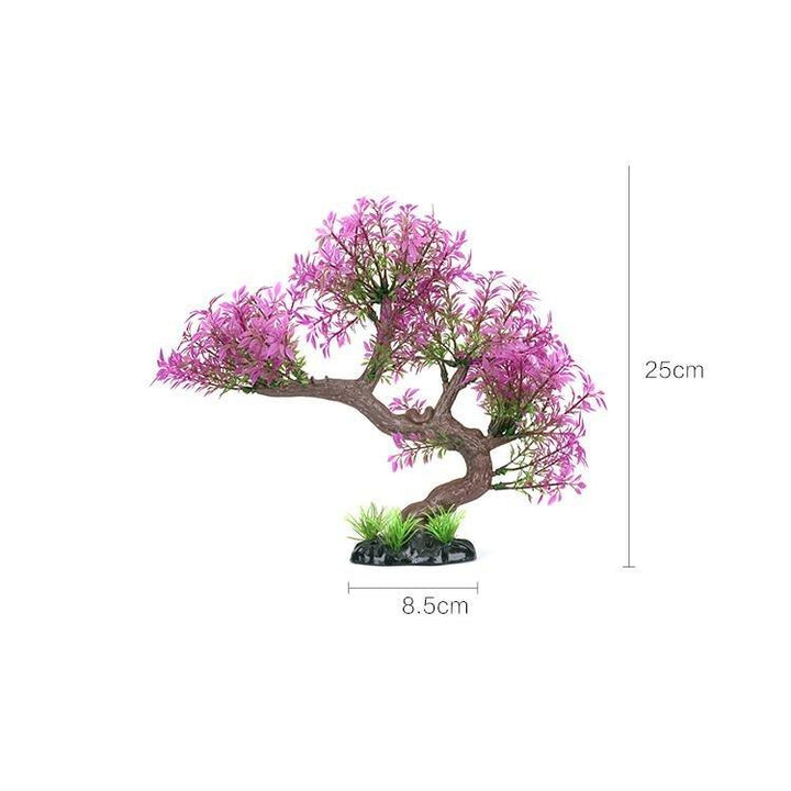 Artificial Aquarium Large Bonsai Pink Cherry Blossom Tree Plant - Castle Dawn AquaticsArtificial Aquarium Plastic Fish Tank Plants