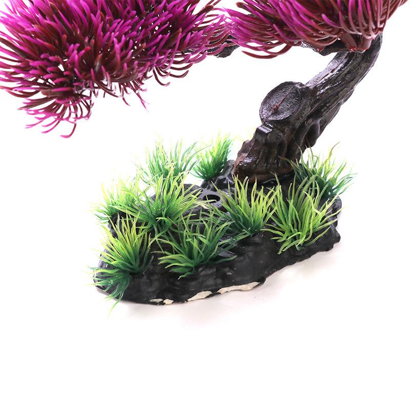 Artificial Aquarium Medium Bonsai Purple Pink Tree Plant