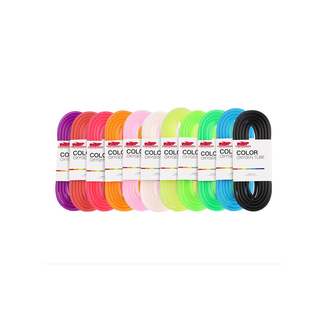Colored oxygen shop tubing
