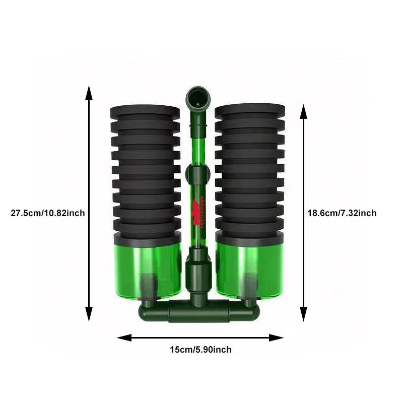 Double 9-layer Bio Sponge Filter for up to 60 Litres - Castle Dawn Aquatics