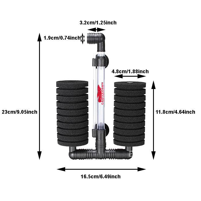 Double Barrel Bio Sponge Filter Breeder Set - Castle Dawn Aquatics