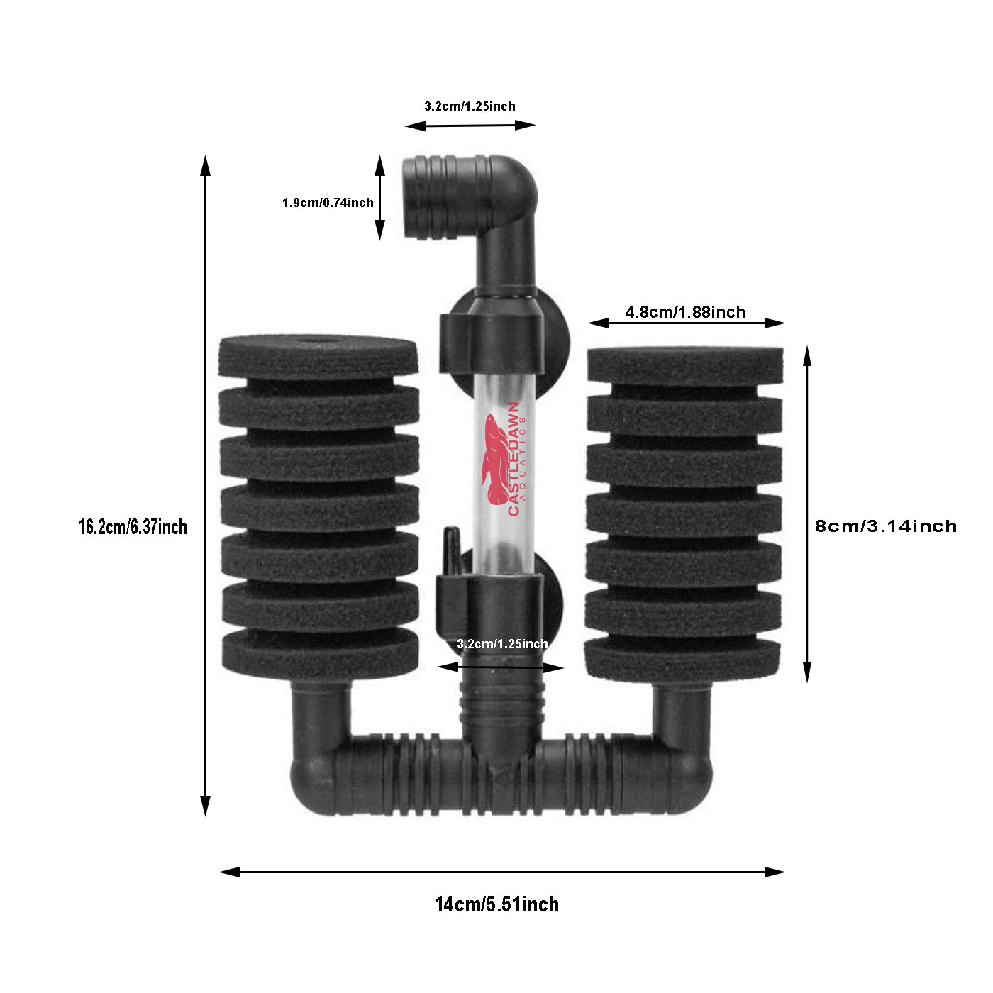 Double Barrel Bio Sponge Filter Breeder Set - Castle Dawn Aquatics