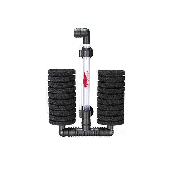 Double Barrel Bio Sponge Filter For Up To 50 Gallons Breeder Set - Castle Dawn AquaticsAquarium Fish Tank Filter And Pumps