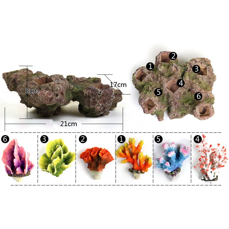 Eco-friendly Aquarium Artificial Extra Large Coral Reef Decoration Full Set of 3 - Castle Dawn Aquatics