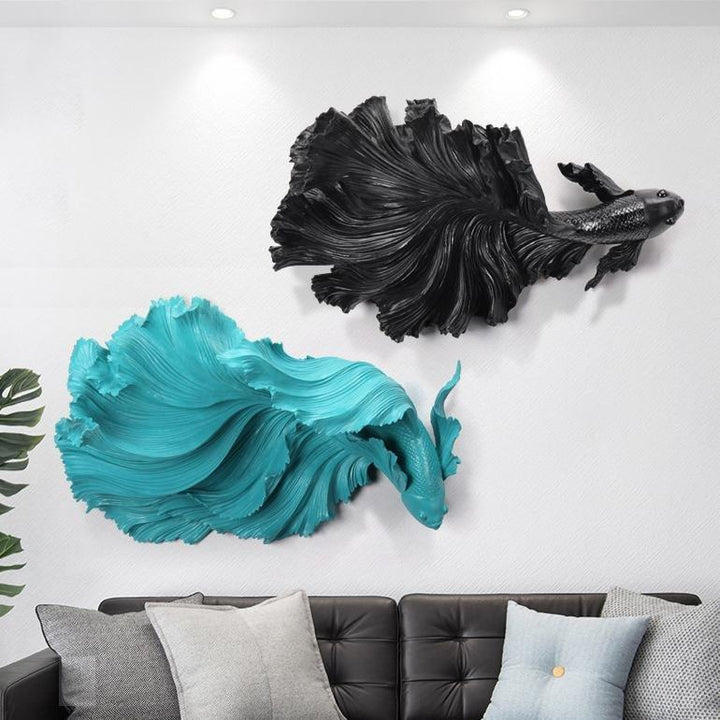 Extra Large Betta Fighter Fish Hanging Wall Figures - Castle Dawn AquaticsHome Decor