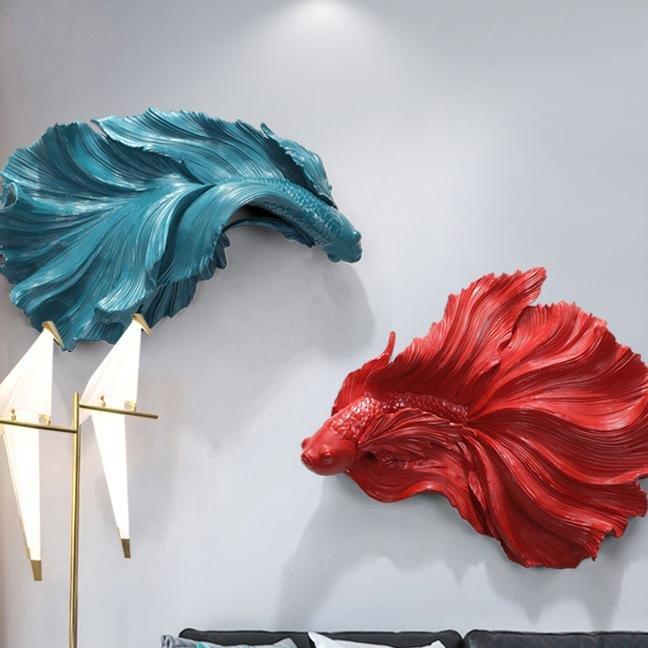 Extra Large Betta Fighter Fish Hanging Wall Figures - Castle Dawn AquaticsHome Decor