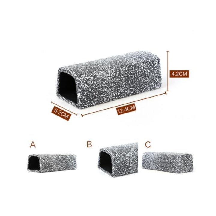 Granite Style Ceramic Hiding Shelter Pleco Spawning Cave - Castle Dawn AquaticsAquarium Decor