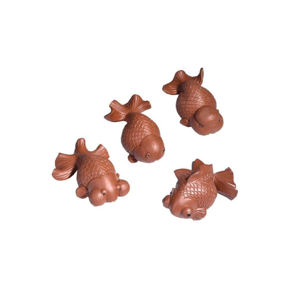 Handcrafted Ceramic Red Clay Tea Pet Goldfish Ornament - Castle Dawn AquaticsHome Decor