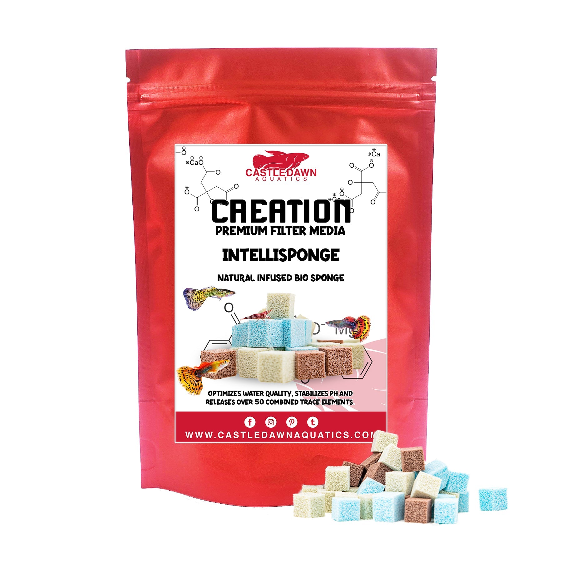 INTELLISPONGE Infused Bio Sponge Filter Media 1 Litre bag - Castle Dawn Aquatics