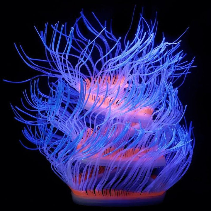 Large Artificial Glowing Coral Sea Anemone - Castle Dawn AquaticsArtificial Aquarium Plastic Fish Tank Plants
