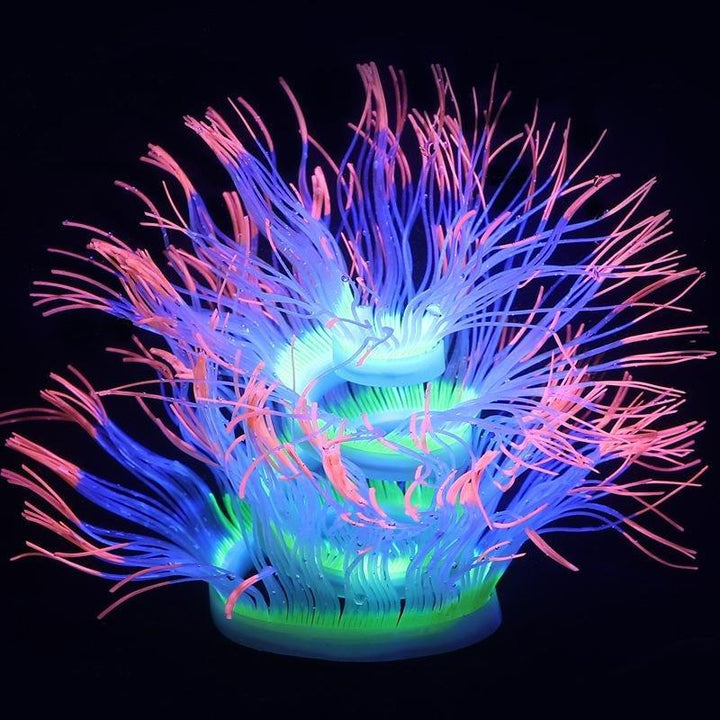 Large Artificial Glowing Coral Sea Anemone - Castle Dawn AquaticsArtificial Aquarium Plastic Fish Tank Plants
