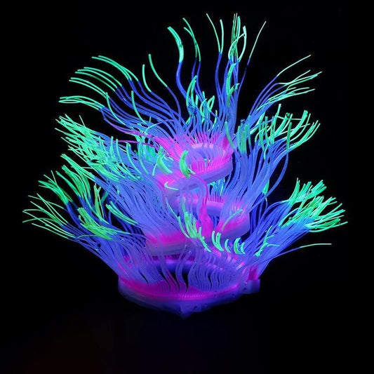 Large Artificial Glowing Coral Sea Anemone - Castle Dawn AquaticsArtificial Aquarium Plastic Fish Tank Plants