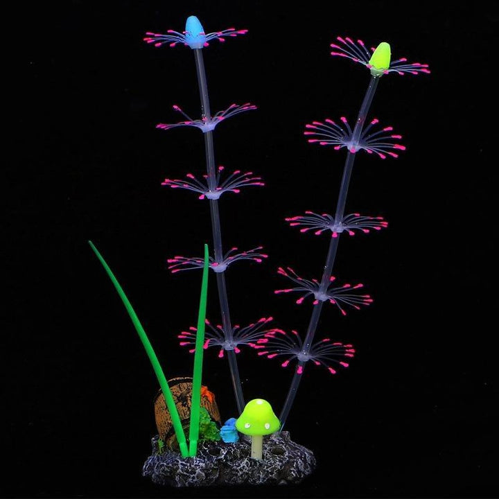 Large Artificial Glowing Coral Seaweed Plant - Castle Dawn AquaticsArtificial Aquarium Plastic Fish Tank Plants