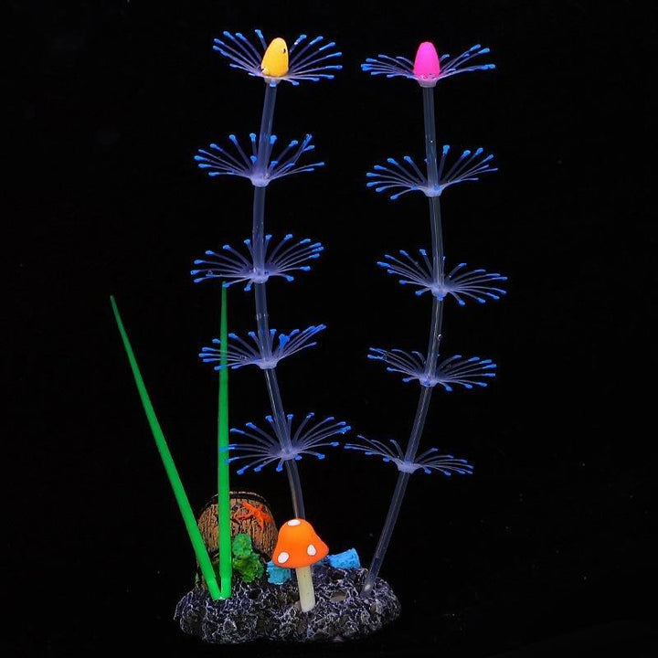 Large Artificial Glowing Coral Seaweed Plant - Castle Dawn AquaticsArtificial Aquarium Plastic Fish Tank Plants