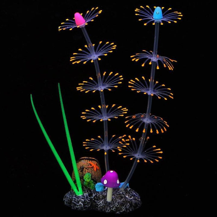 Large Artificial Glowing Coral Seaweed Plant - Castle Dawn AquaticsArtificial Aquarium Plastic Fish Tank Plants