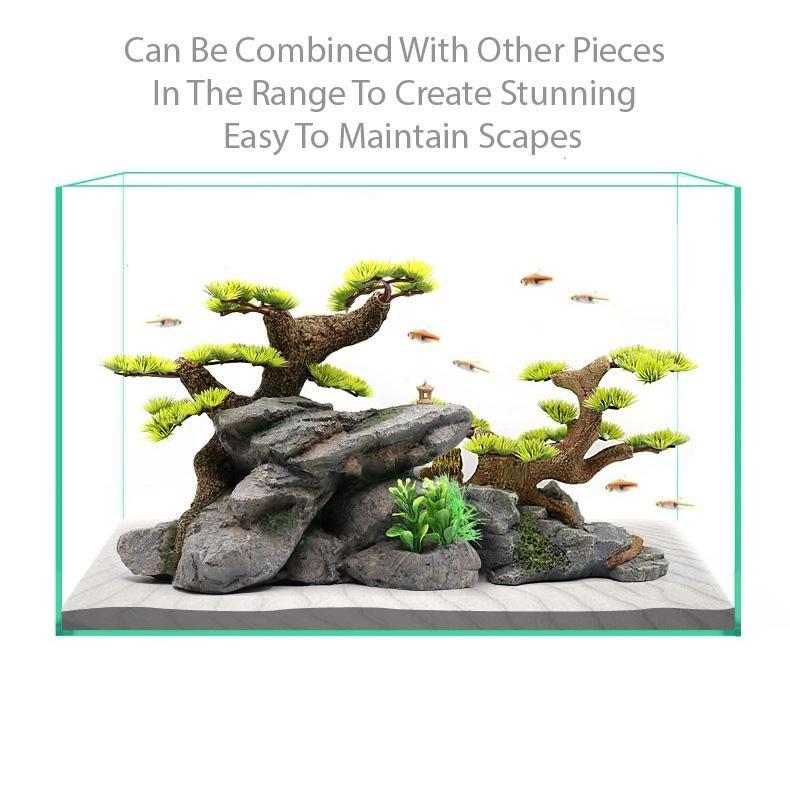 Large Asian Style Bonsai Tree Resin Rock Formation - Castle Dawn AquaticsAquarium Decor