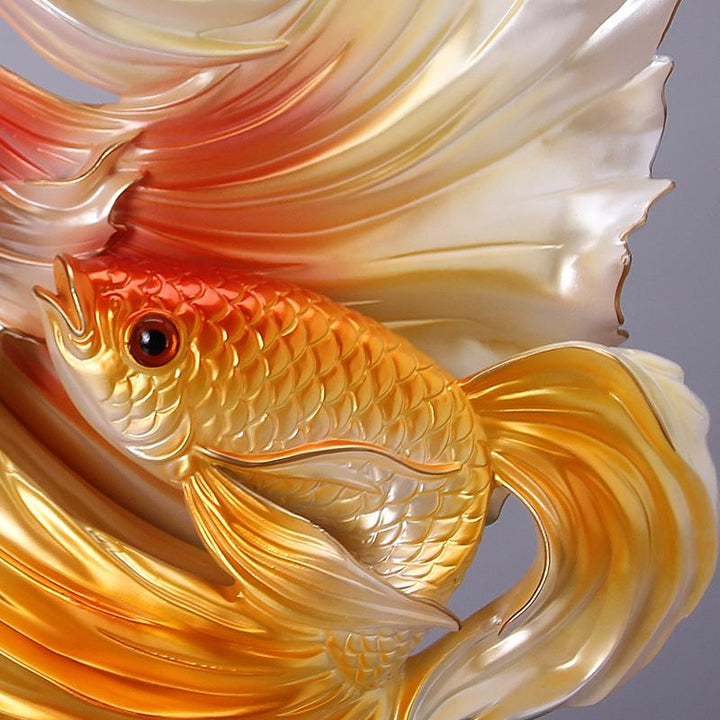 Large Betta Fighter Fish Resin Hand Painted Ornament For Home And Office - Castle Dawn AquaticsHome Decor