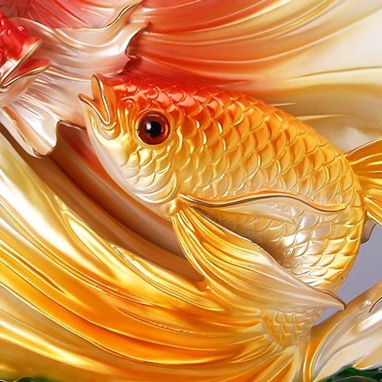 Large Betta Fighter Fish Resin Hand Painted Ornament For Home And Office - Castle Dawn AquaticsHome Decor
