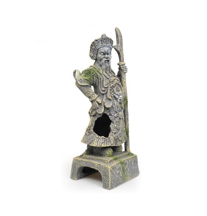 Medium Aged Chinese Guan Yu Warrior Ornament - Castle Dawn AquaticsAquarium Decor