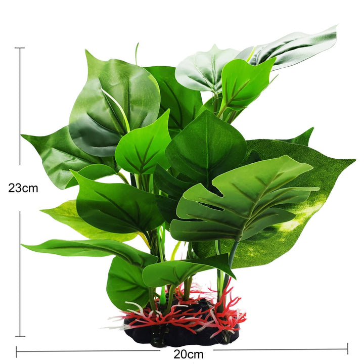 monstera plant in fish tank Medium Silk Anubias And Monstera Plant