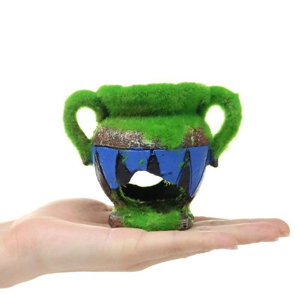 Moss Covered Broken Vase Home Aquarium Decoration - Castle Dawn AquaticsAquarium Decor