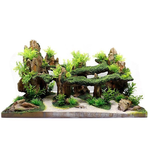 Premade Plug And Play Grass Canyon Aquascape Decoration - Castle Dawn AquaticsAquarium Decor