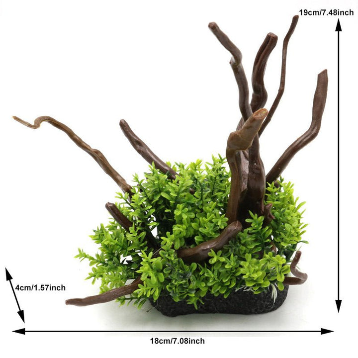 realistic artificial spider plant Realistic Artificial Aquarium Spiderwood & Moss