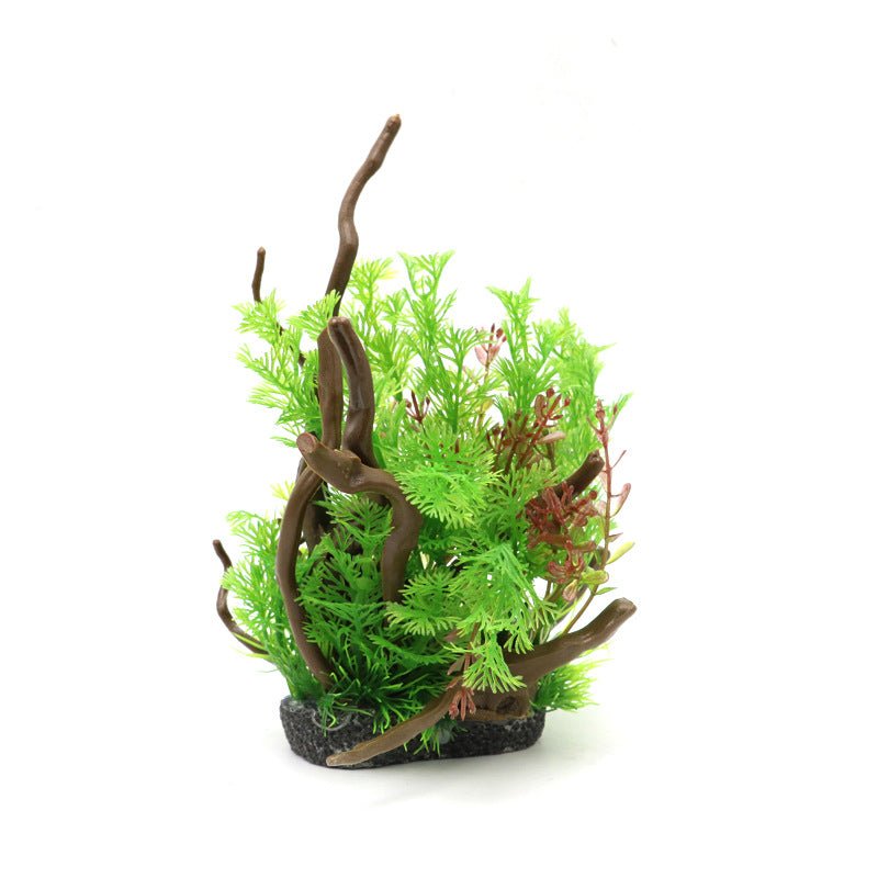 Realistic Artificial Spiderwood With Mixed Plants - Castle Dawn Aquatics