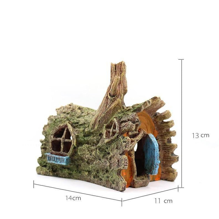 Resin Hollow Tree Trunk House Aquarium Decoration - Castle Dawn AquaticsAquarium Decor