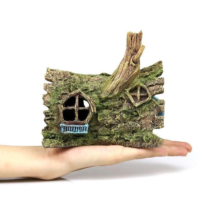 Resin Hollow Tree Trunk House Aquarium Decoration - Castle Dawn AquaticsAquarium Decor