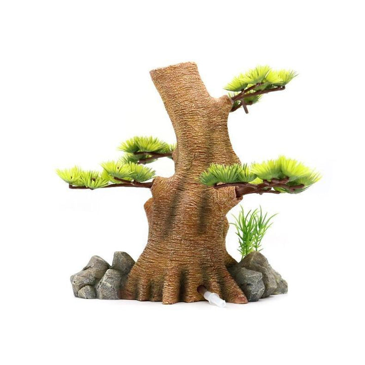 Resin Tree Stump Fairy Hobbit House Bubbler Ornament - Castle Dawn AquaticsAquarium Decor