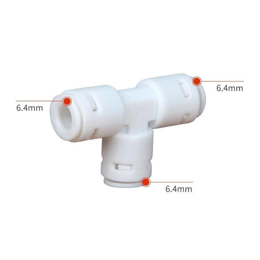 RO Reverse Osmosis Tee T-Piece Connector Push Fit ¼’’ to ¼’’ Connector (5 Pack) - Castle Dawn AquaticsAquarium Aquatic Reverse Osmosis