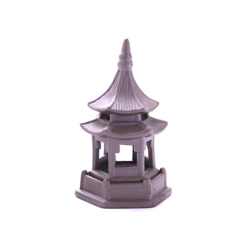 Set of Asian Pagoda Zen Style Ceramic Ornaments - Castle Dawn AquaticsAquarium Decor