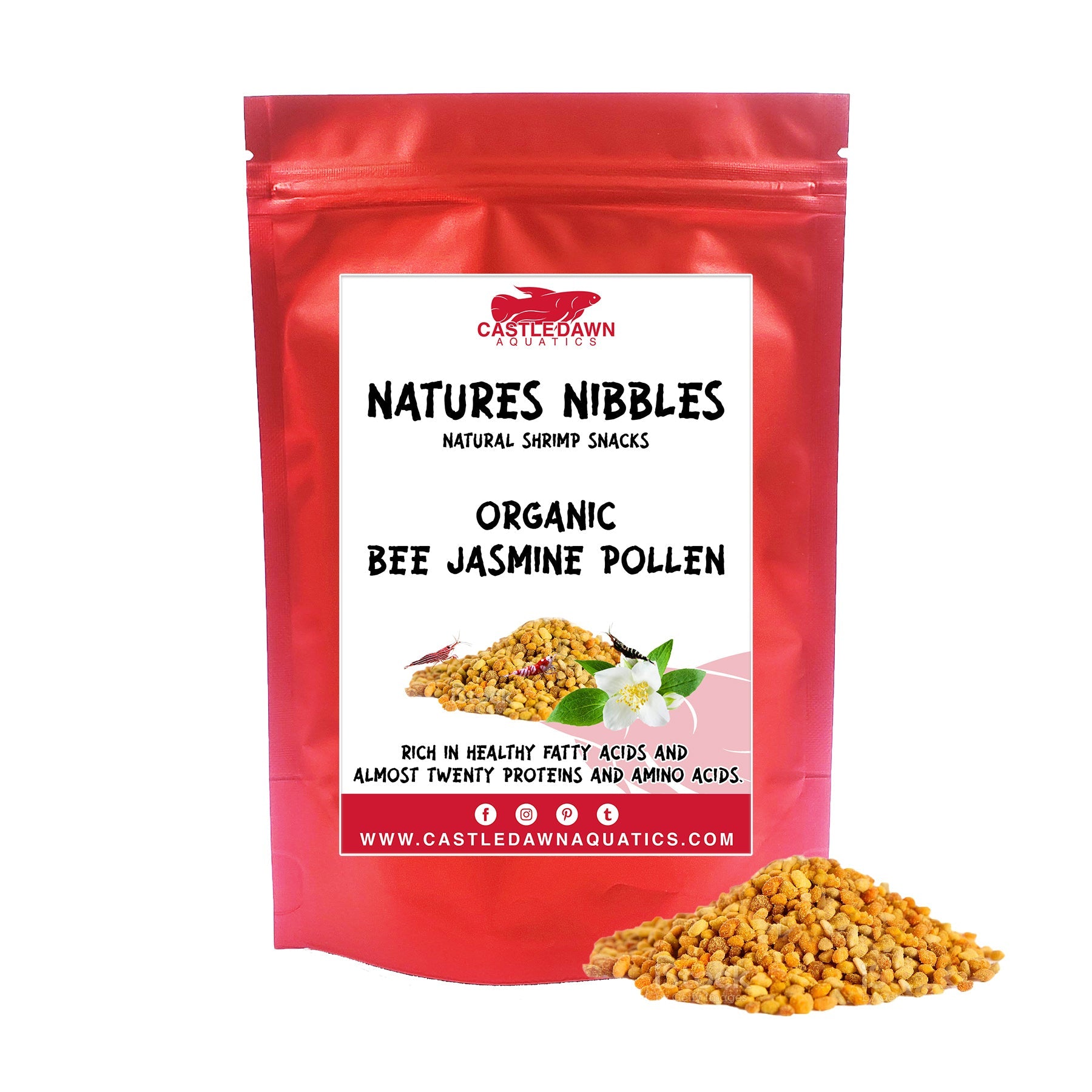 Shrimp Snack Organic Jasmine Bee Pollen 250g - Castle Dawn Aquatics