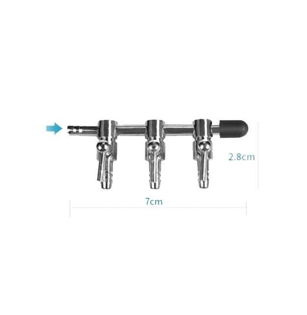 Stainless Steel Aquarium Air Flow Splitter 4mm Lever Control Valve - Castle Dawn AquaticsAquarium Fish Tank Air Pump Accessories
